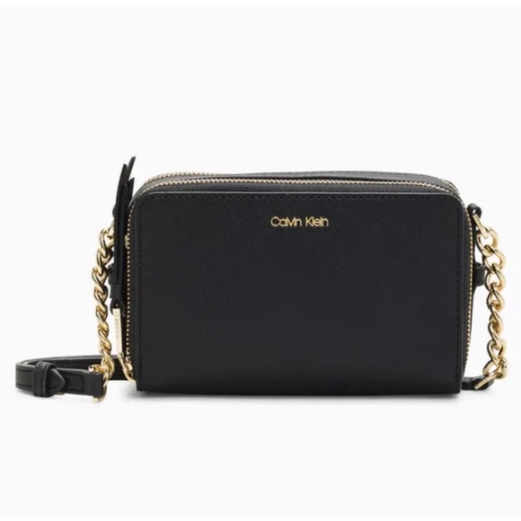 Calvin Klein Handbags - Calvin Klein Marybelle Saffiano Double Zip Organizational Crossbody Luggage